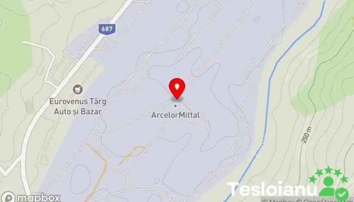 hartă a ArcelorMittal Hunedoara Distribuitor de produse din oțel în Hunedoara
