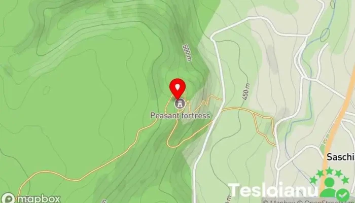 hartă a Cetatea Țărănească Saschiz Fortăreață, Atracție turistică în Saschiz