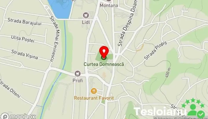hartă a Curtea Domnească din Curtea de Argeș Muzeu în aer liber, Atracție turistică în Curtea de Argeș