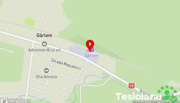hartă a GARLENI Gară în Gârleni