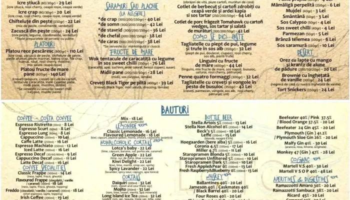 Lotca -    Restaurant Pescaresc Meniu - Năvodari