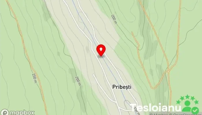 hartă a Pribești  în Pribești