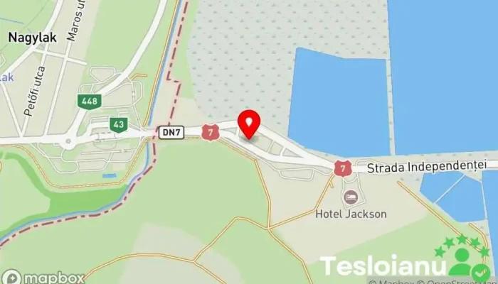 hartă a PTF Nădlac I DN7, România Punct de trecere a frontierei în Nădlac