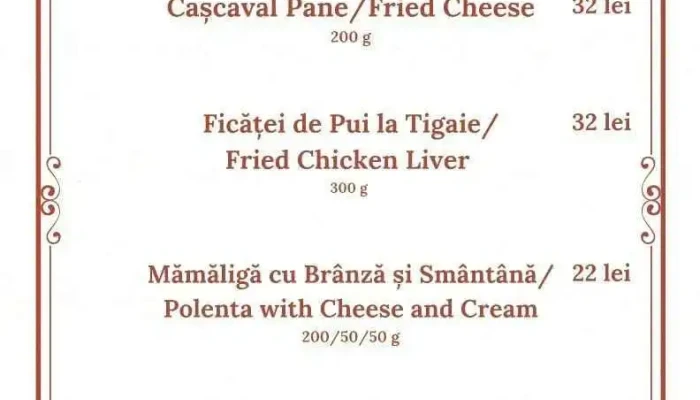 Restaurant Padurea Verde Paulesti Meniu - Păulești