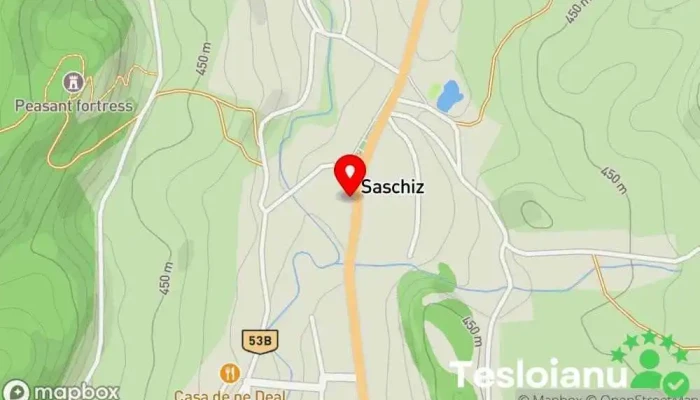 hartă a Saschiz Atracție turistică în Saschiz