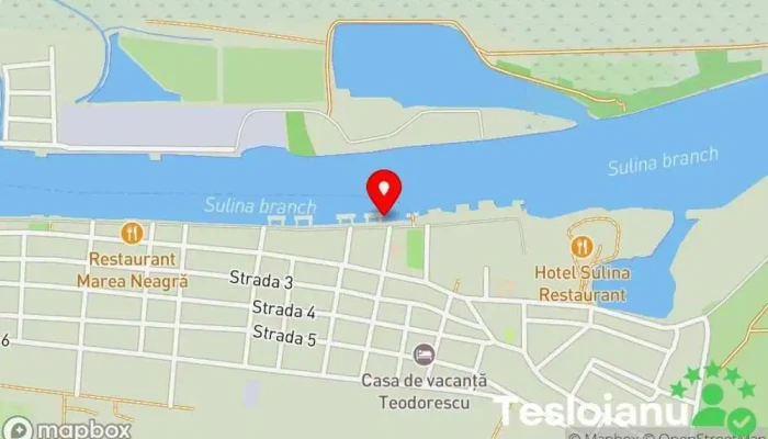 hartă a Sulina - Tulcea Ferry Landing Stage Servicii de feribot în Sulina